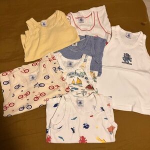 Petit Bateau White Organic Cotton Tank Tops _ lot of 7
